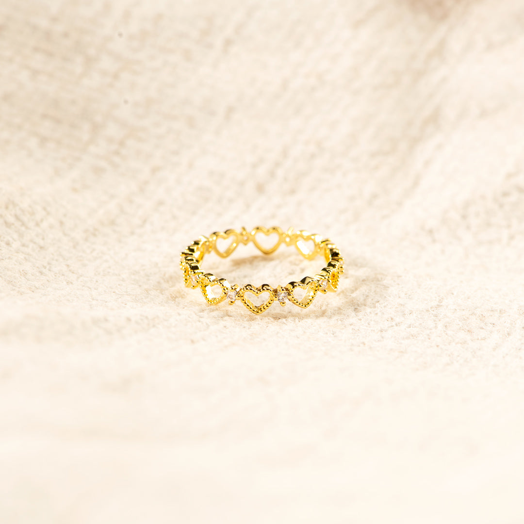 Mother & Daughter Open Hearts Ring