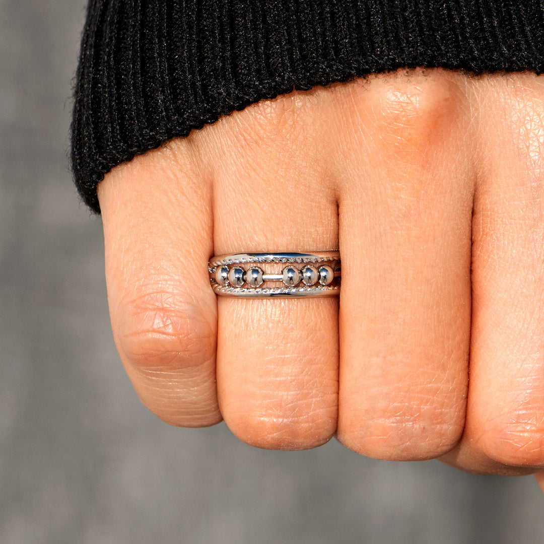 Triple Band Fidget Spinner Ring,Anxiety Ring For Women
