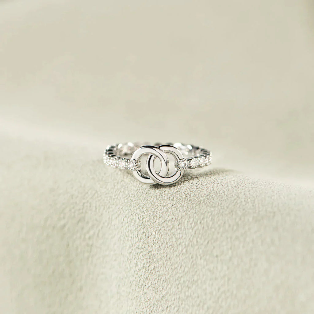 Part Of Each Other Matching Pavé Interlocking Ring
