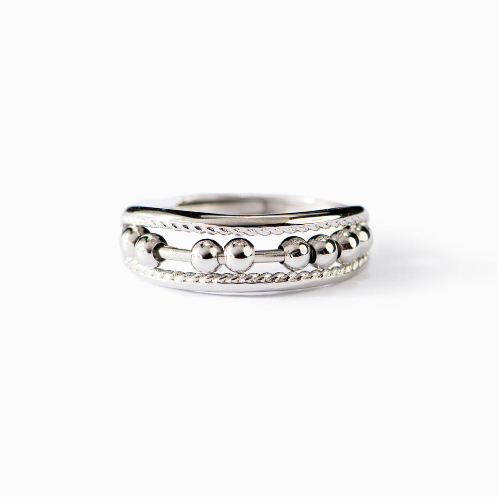Triple Band Fidget Spinner Ring,Anxiety Ring For Women