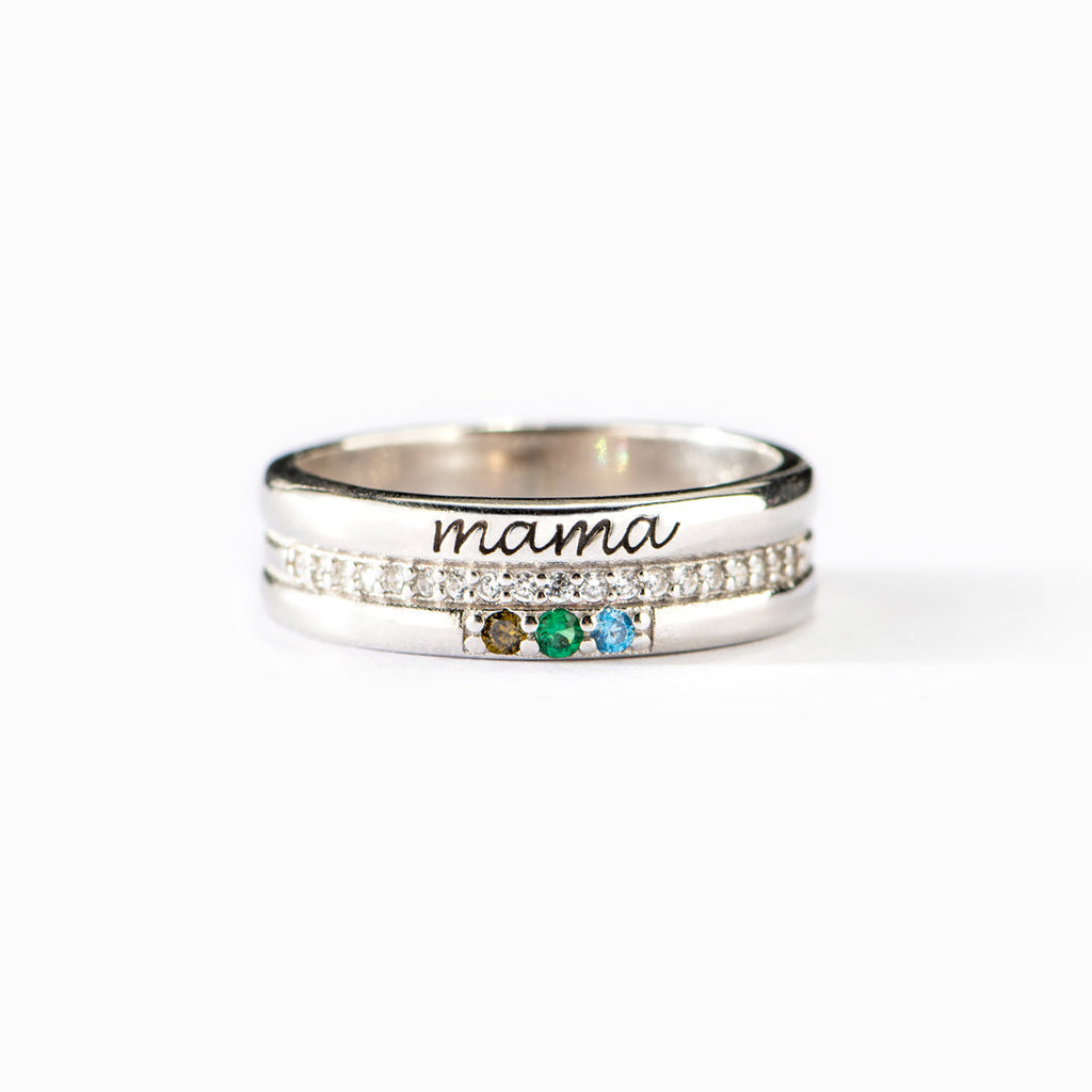 You're Doing Great 1-8 Birthstones Mama Ring