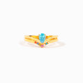 Mom And Kids 1-9 Birthstones Pear Cut Chevron Ring