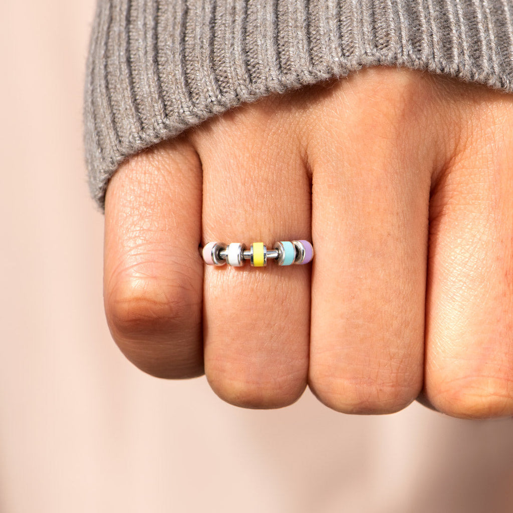 Spinning Enamel Fidget Anxiety Ring