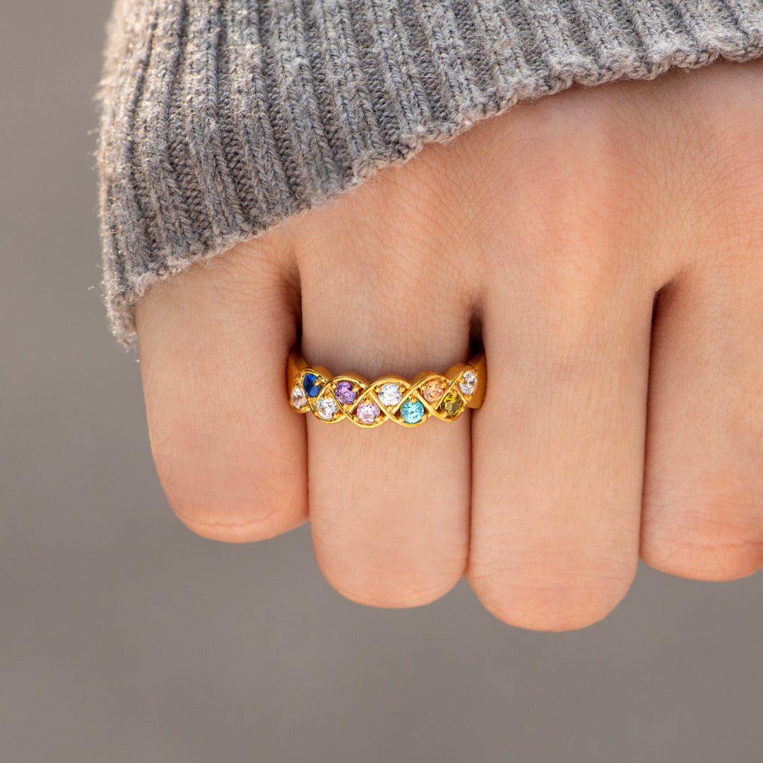 1-10 Weaved Birthstone Ring