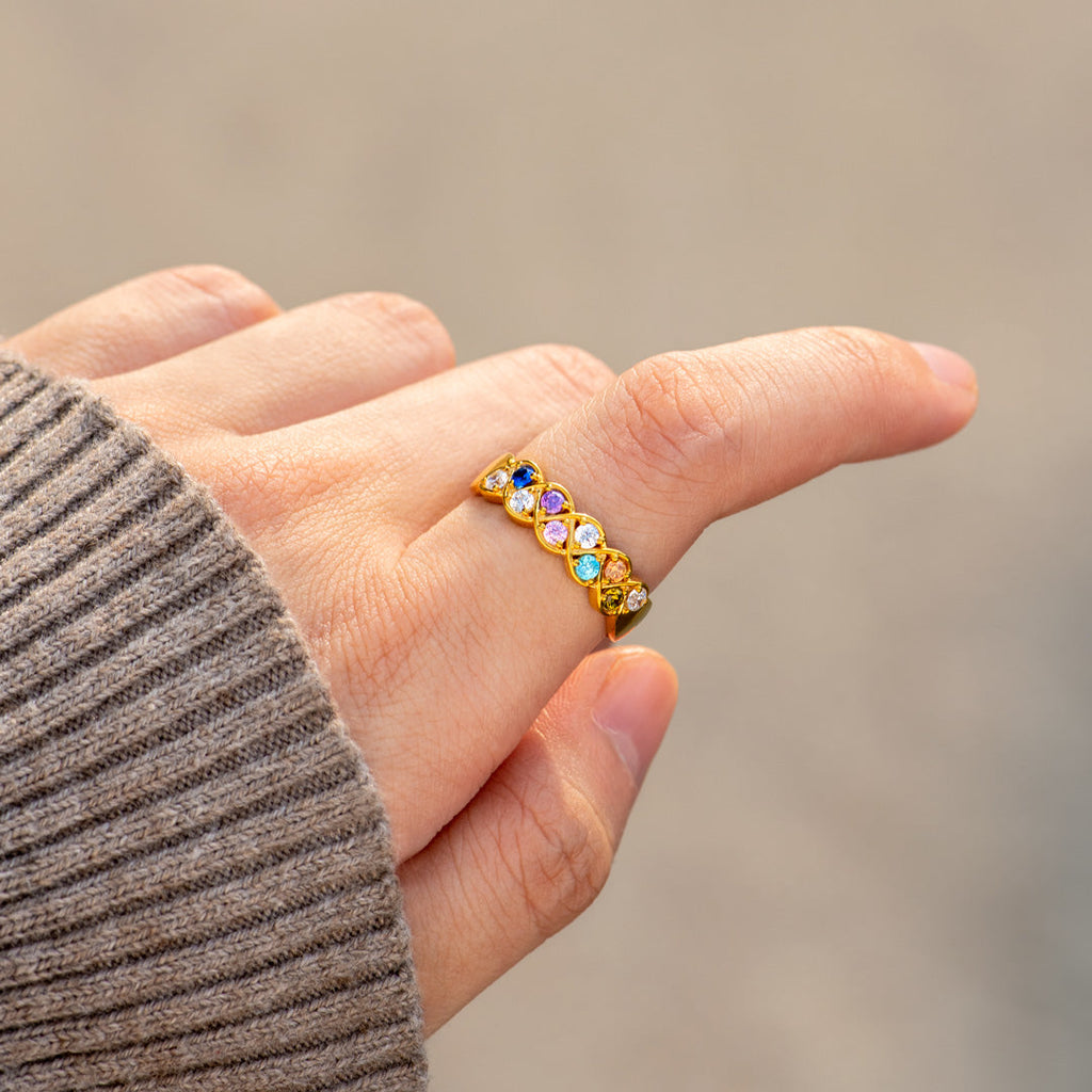 1-10 Weaved Birthstone Ring