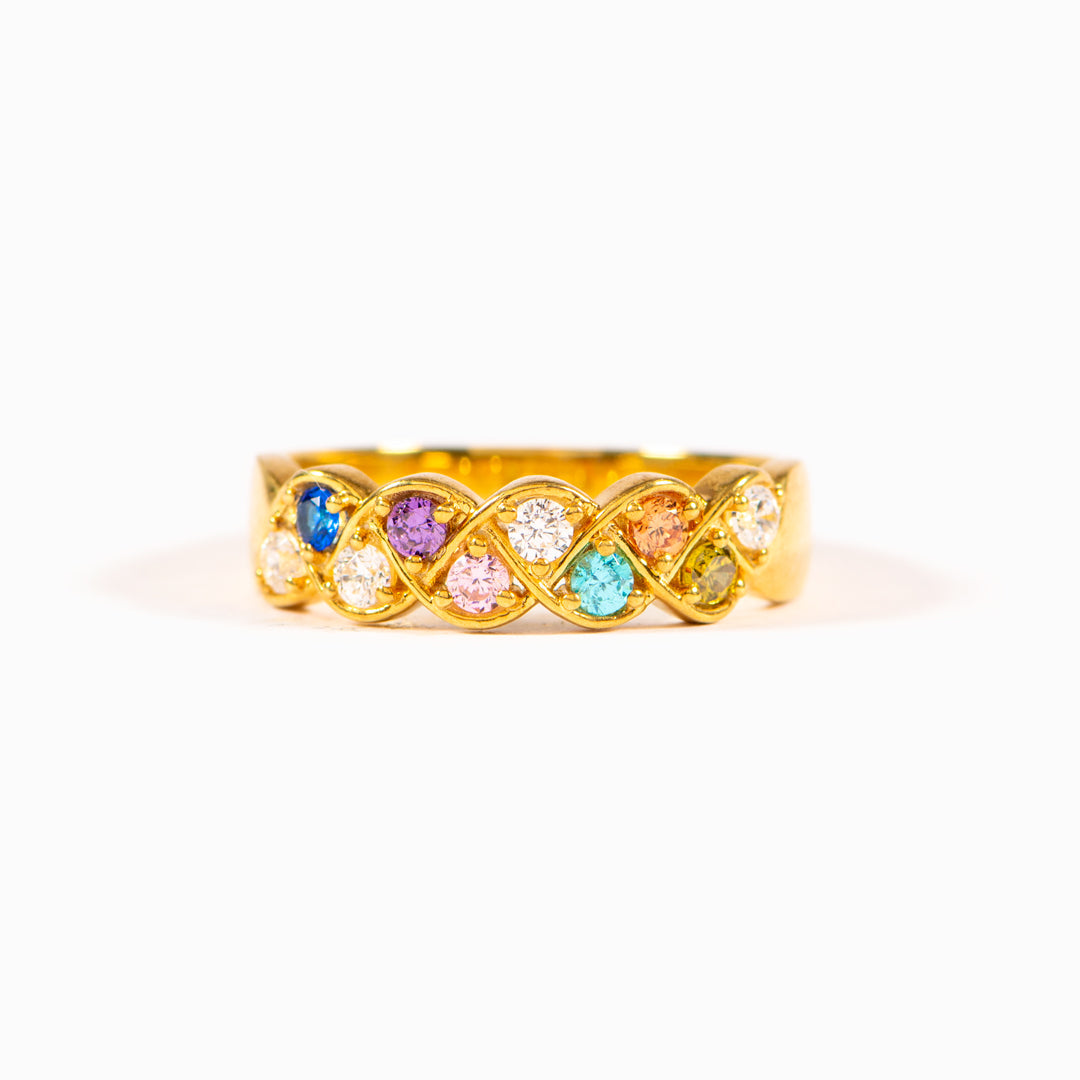 1-10 Weaved Birthstone Ring