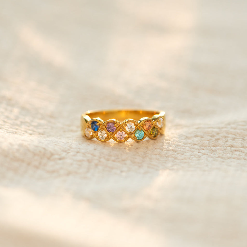 1-10 Weaved Birthstone Ring