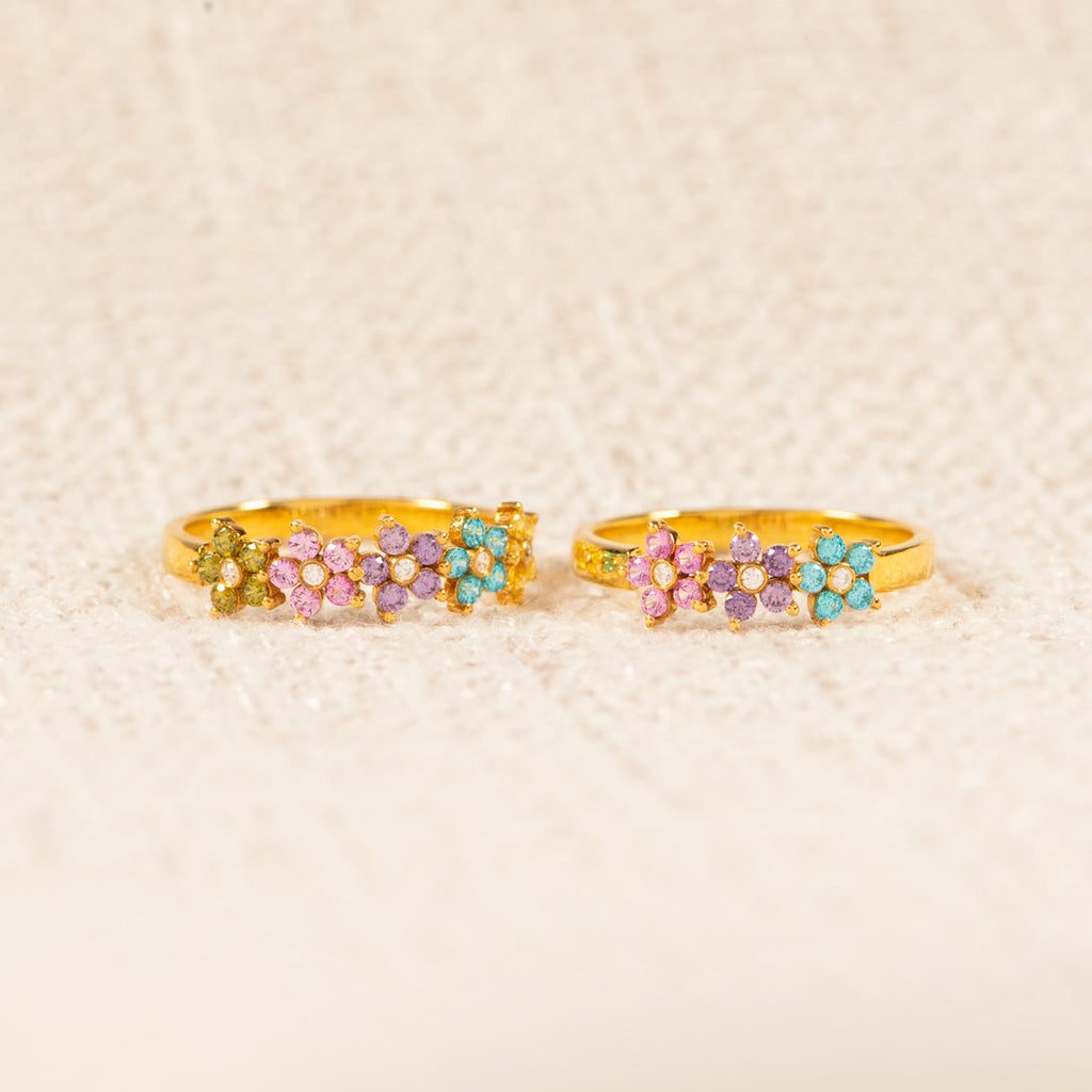 1-6 Flower Birthstone Ring