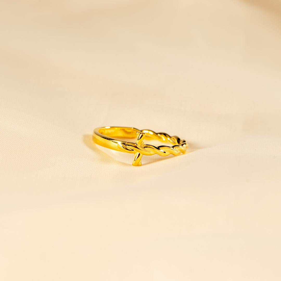 Daughter Protected By Both Twisted Cross Ring