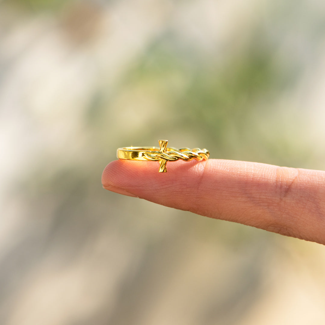 Daughter Protected By Both Twisted Cross Ring