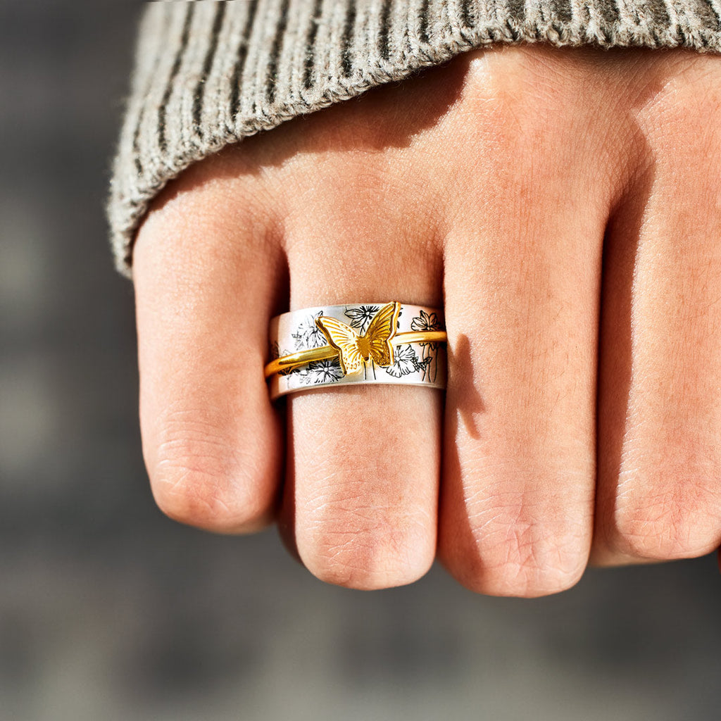 Spinning Butterfly Anxiety Fidget Ring