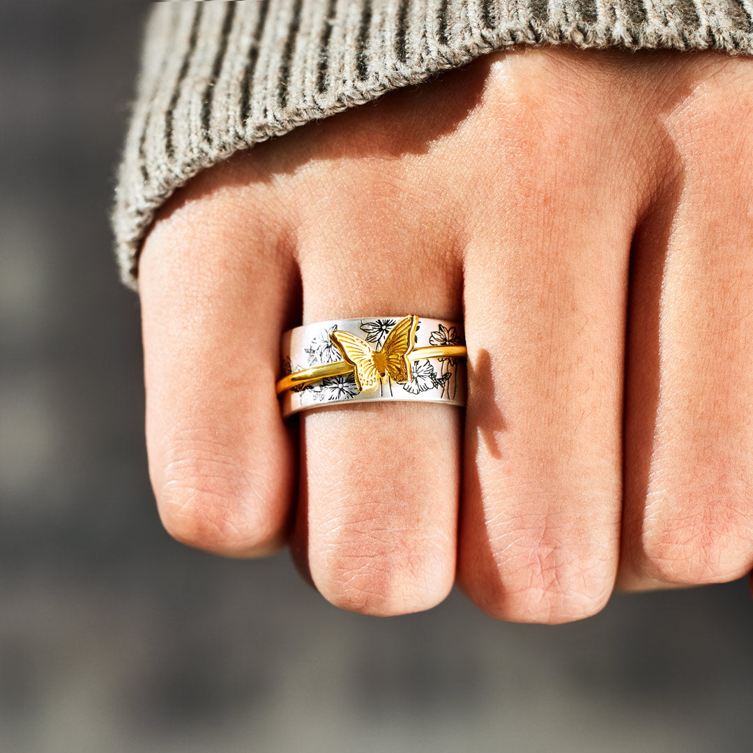 Spinning Butterfly Anxiety Fidget Ring
