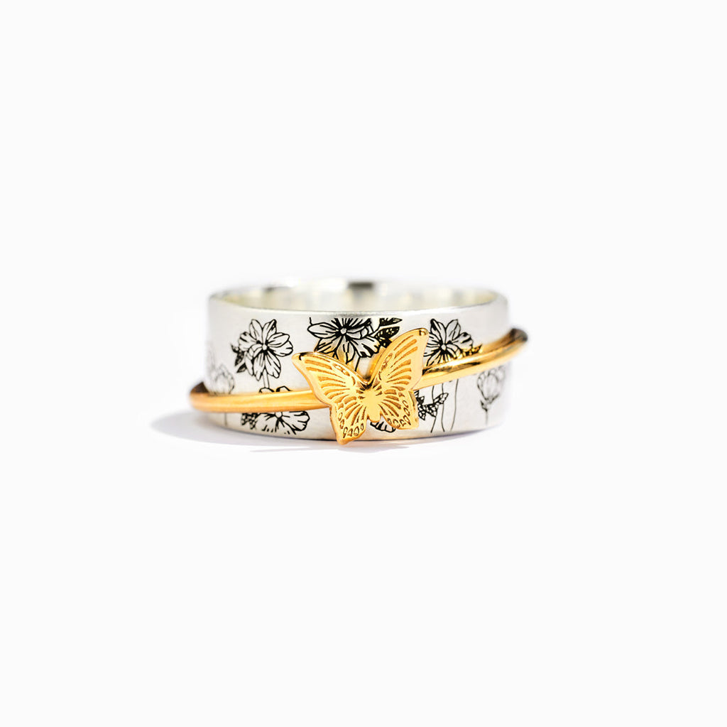 Spinning Butterfly Anxiety Fidget Ring