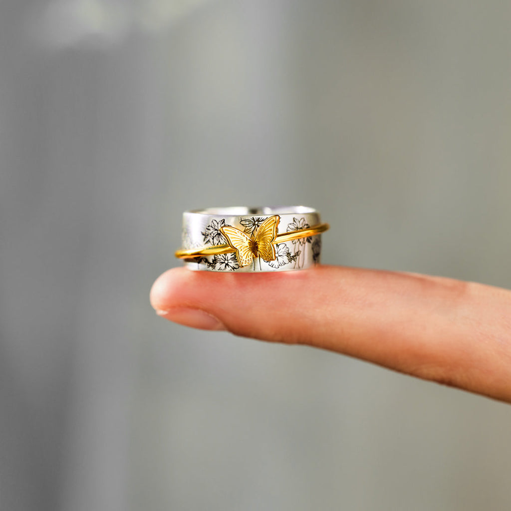 Spinning Butterfly Anxiety Fidget Ring