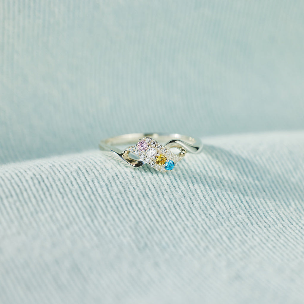 1-6 Birthstones Swirl Ring