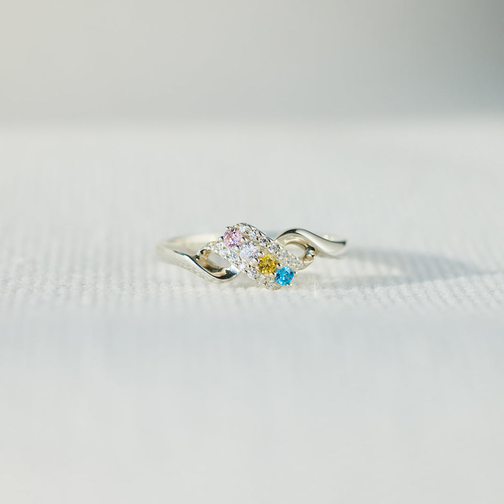 1-6 Birthstones Swirl Ring