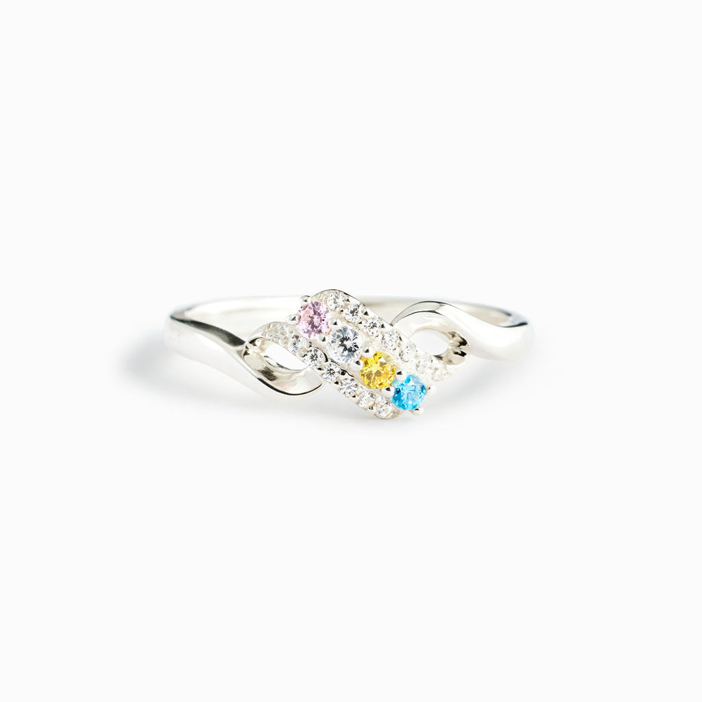 1-6 Birthstones Swirl Ring