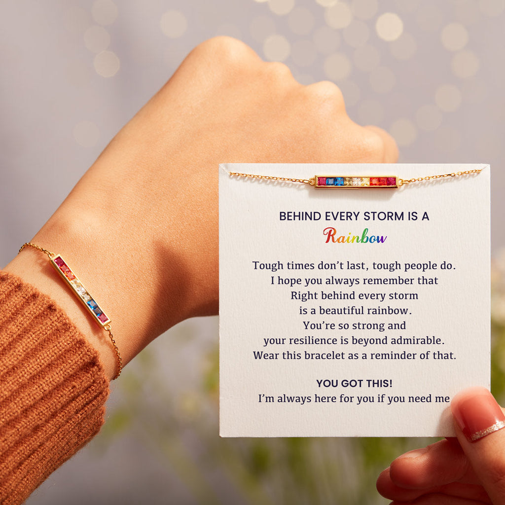 After Every Storm There Is A Rainbow Bar Bracelet