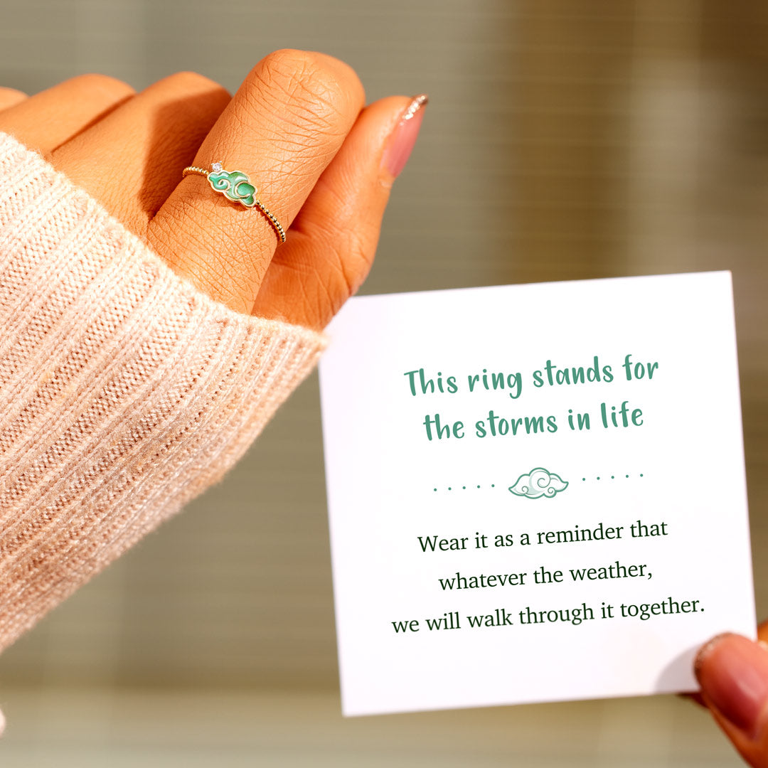 Enamel Auspicious Cloud Ring