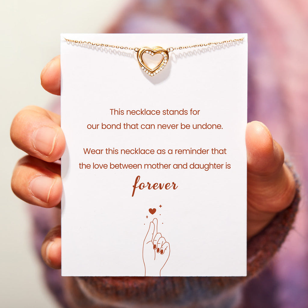 Mother Daughter Pavé Linked Hearts Necklace
