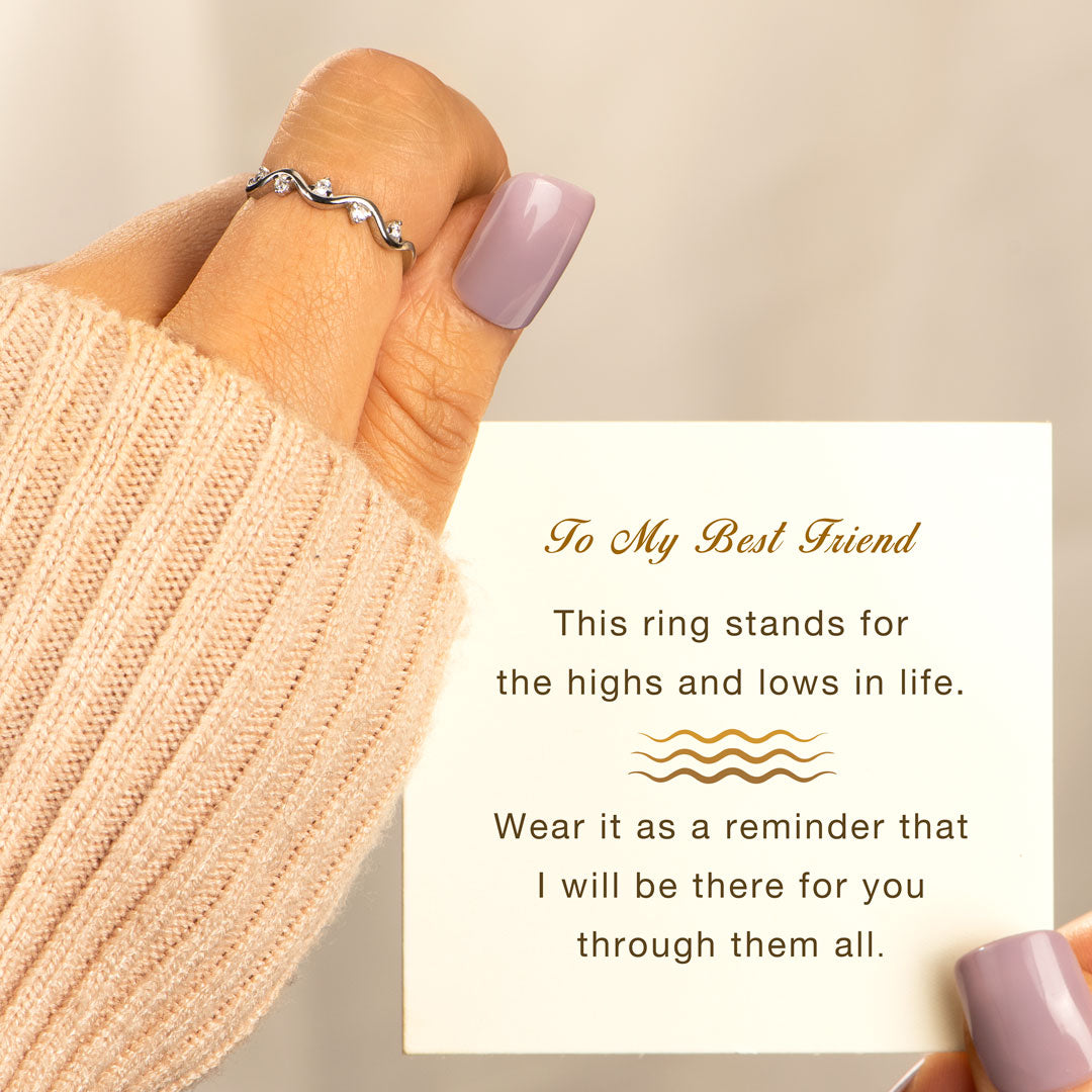 To My Best Friend Highs And Lows Wave Ring