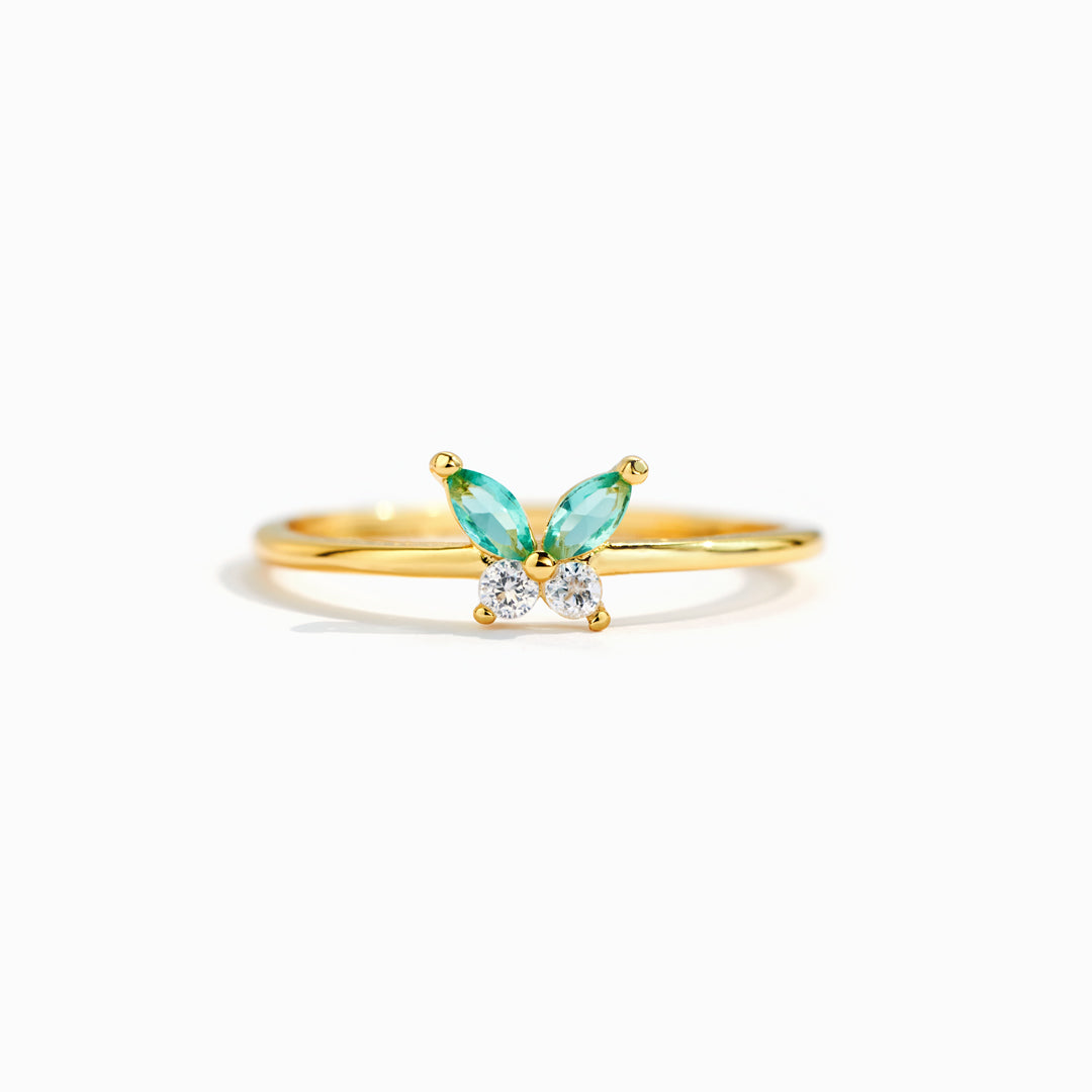 Emerald Butterfly Ring