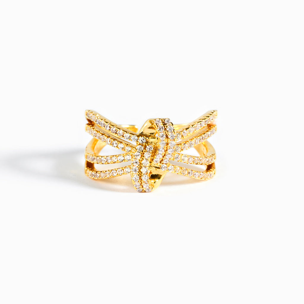 Too Tangled To Be Taken Apart Pavé Knot Ring