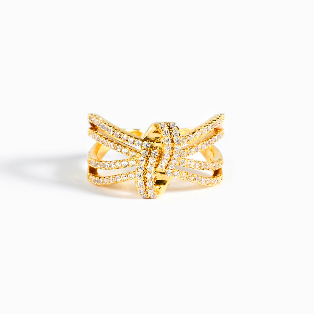 Too Tangled To Be Taken Apart Pavé Knot Ring