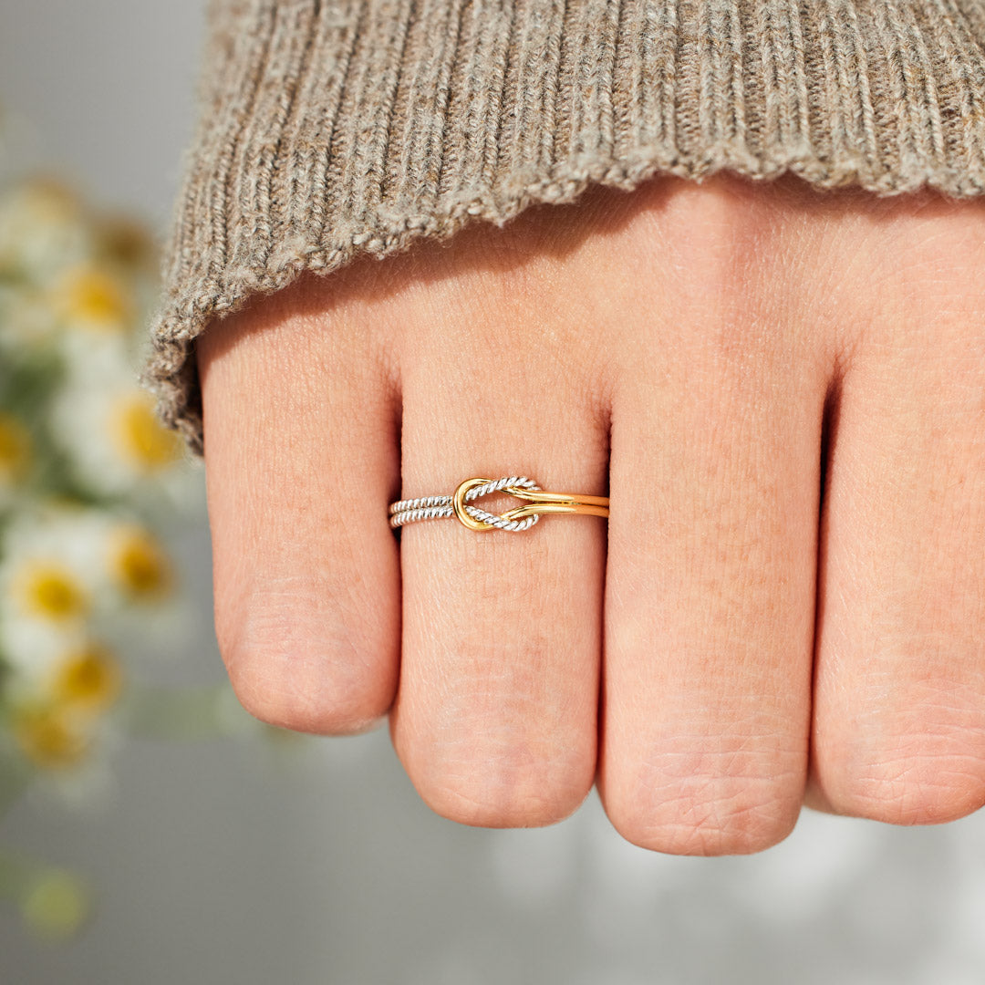Our Bond Is A Knot Handcrafted Square Knot Ring