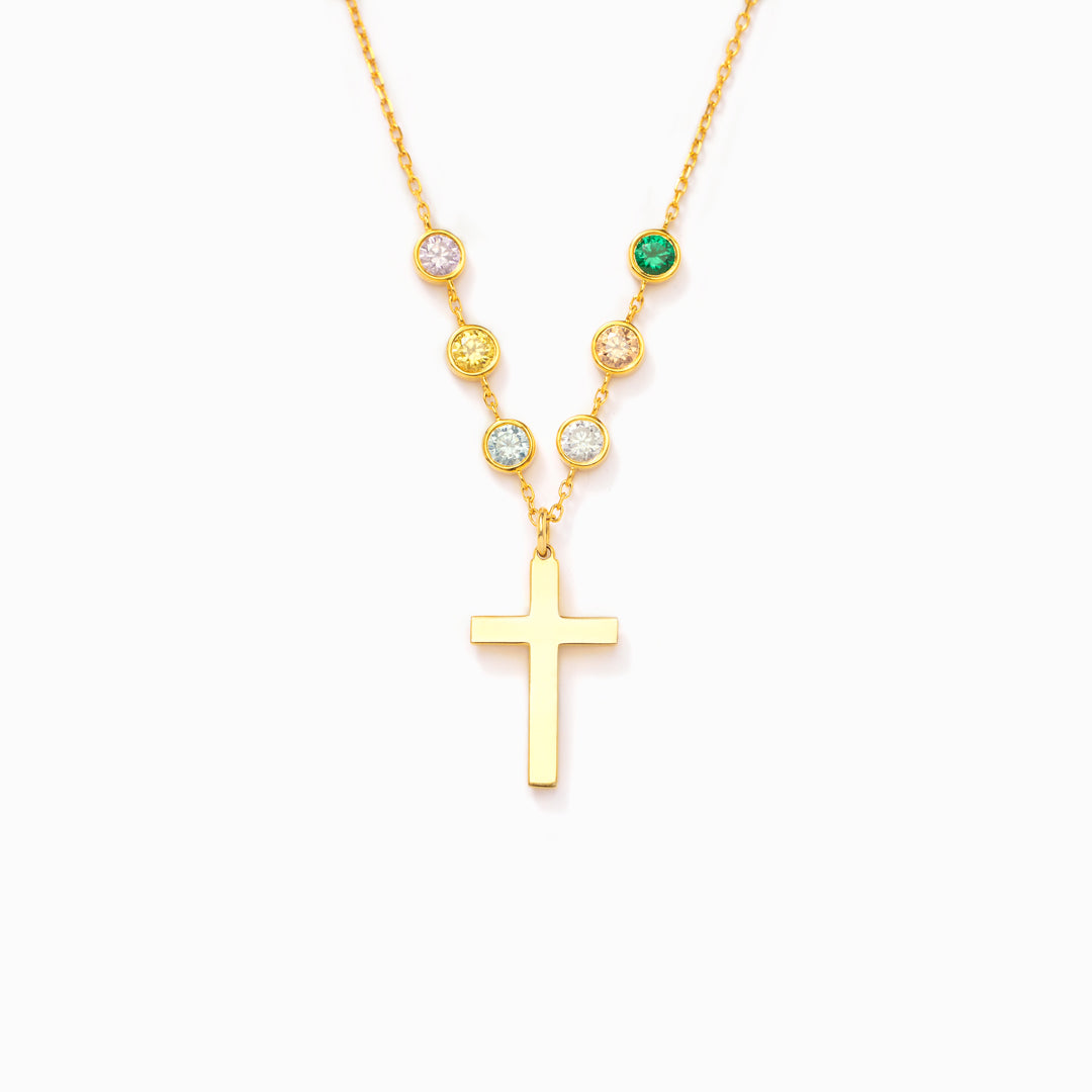 1-6 Birthstone Cross Necklace