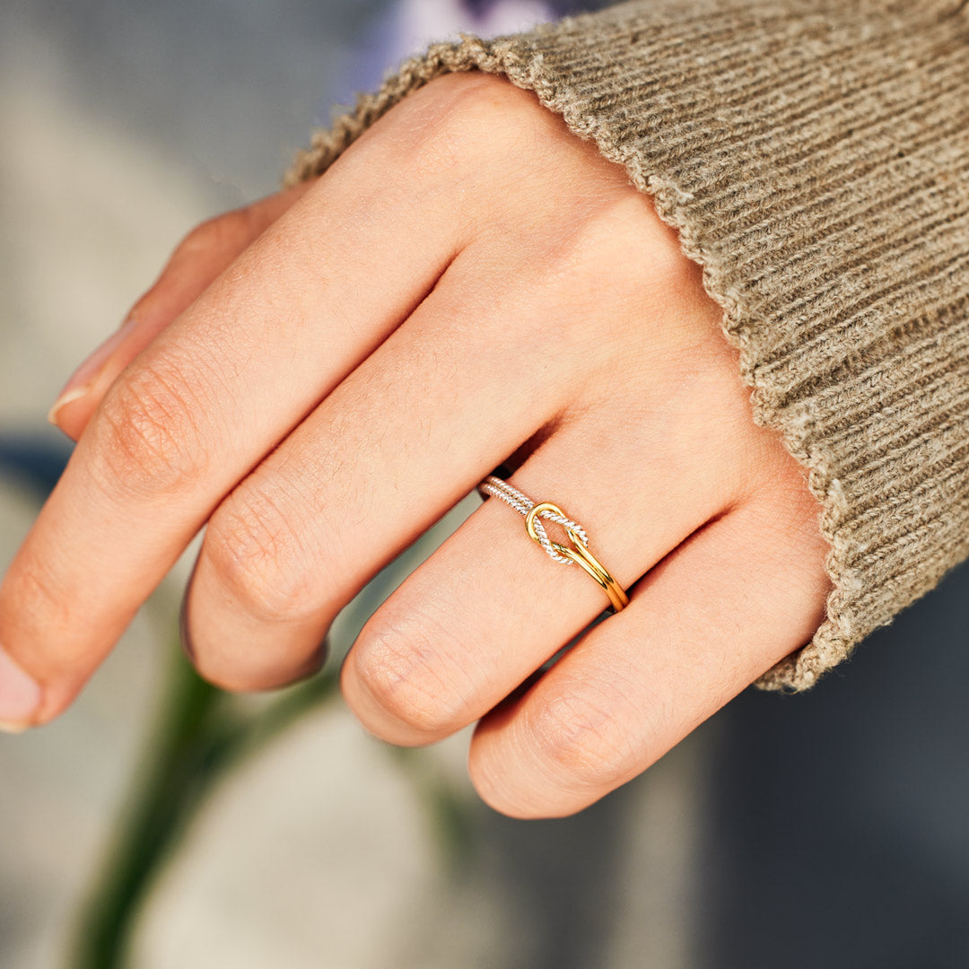 Our Bond Is A Knot Handcrafted Square Knot Ring