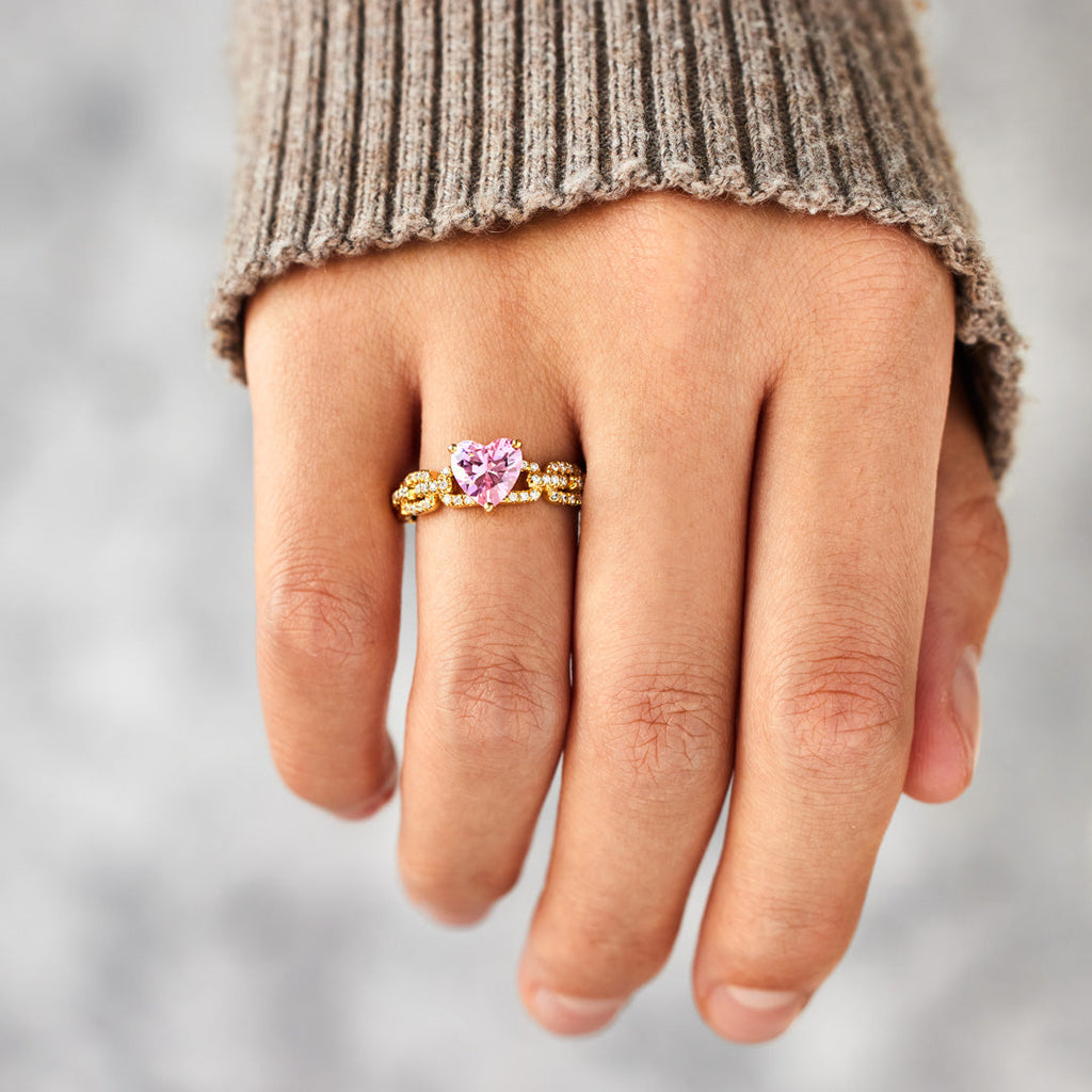 For Granddaughter Heart And Link Ring