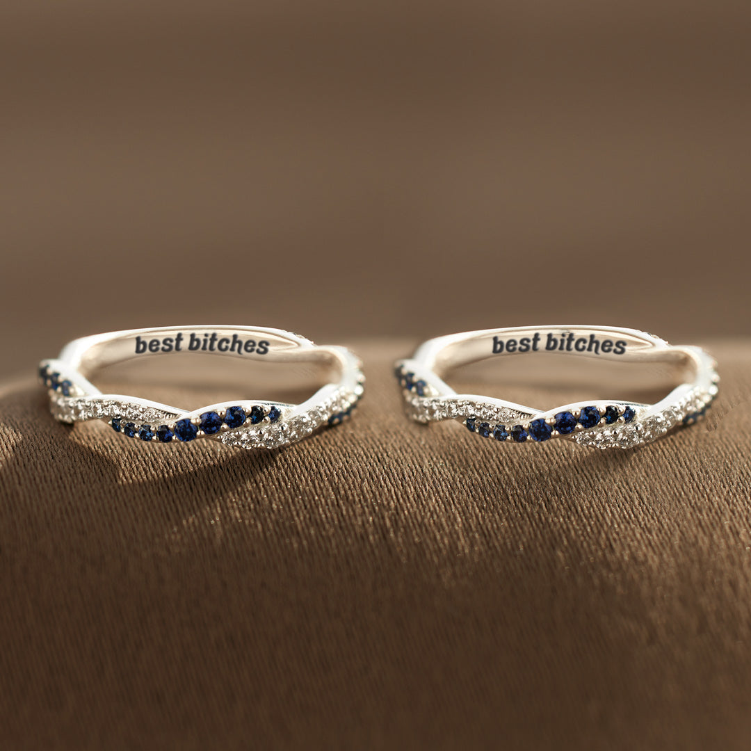 Best B♥tches Dual Interwoven Ring Set