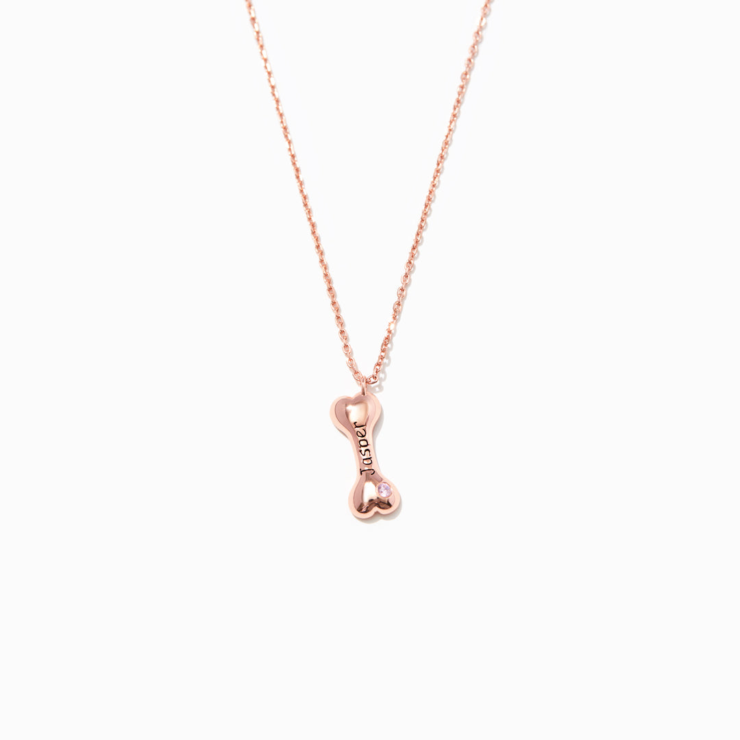 Custom 1-5 Bones Necklace With Engraving&Birthstones