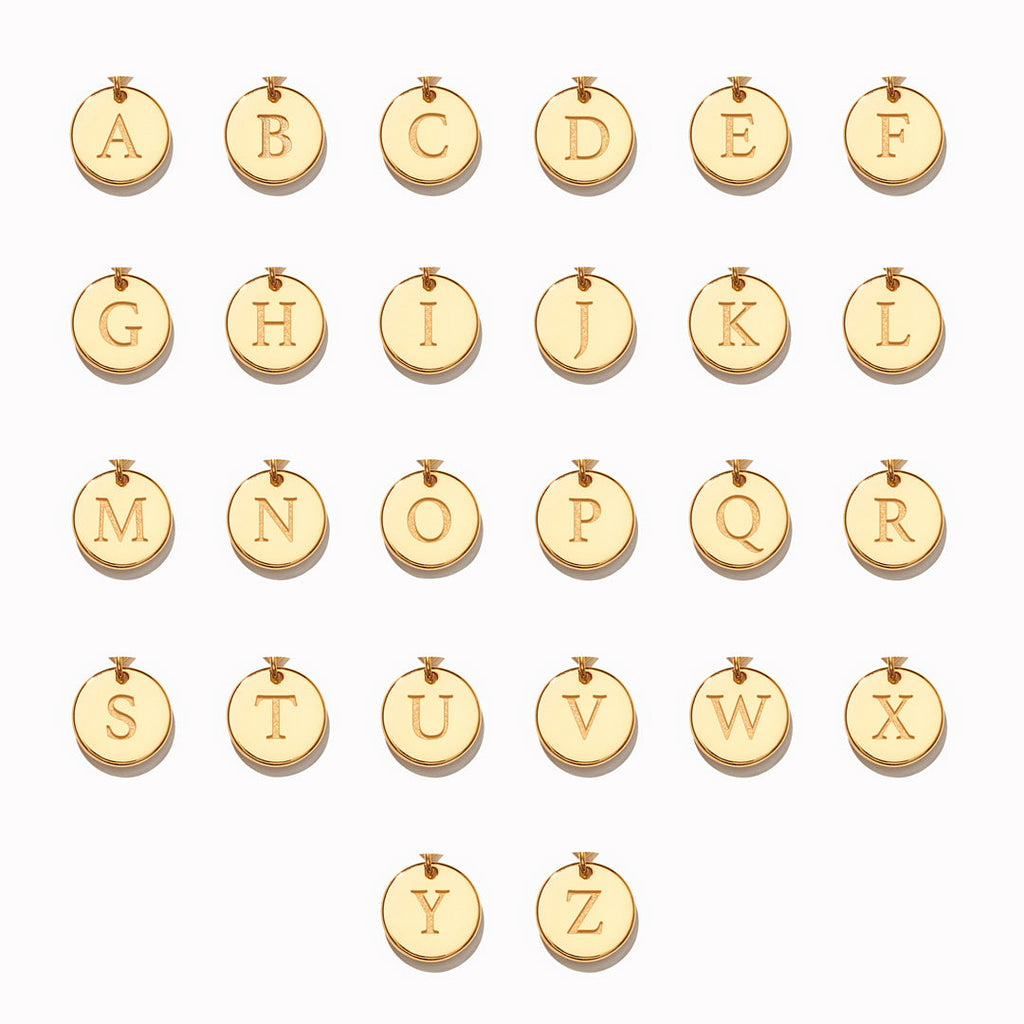 Initial Disk Layered Necklace Set