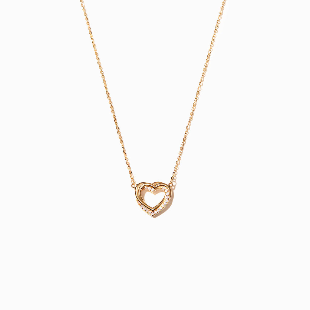 Mother Daughter Pavé Linked Hearts Necklace
