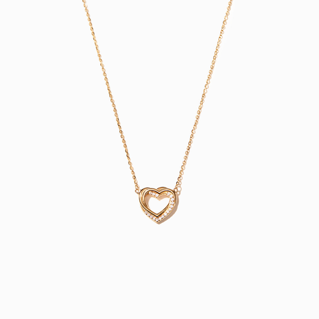 Mother Daughter Pavé Linked Hearts Necklace
