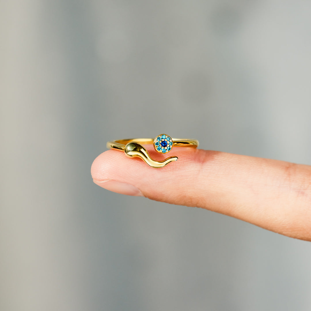 Storyjewellery Evil Eye Ring, Italian Horn Ring