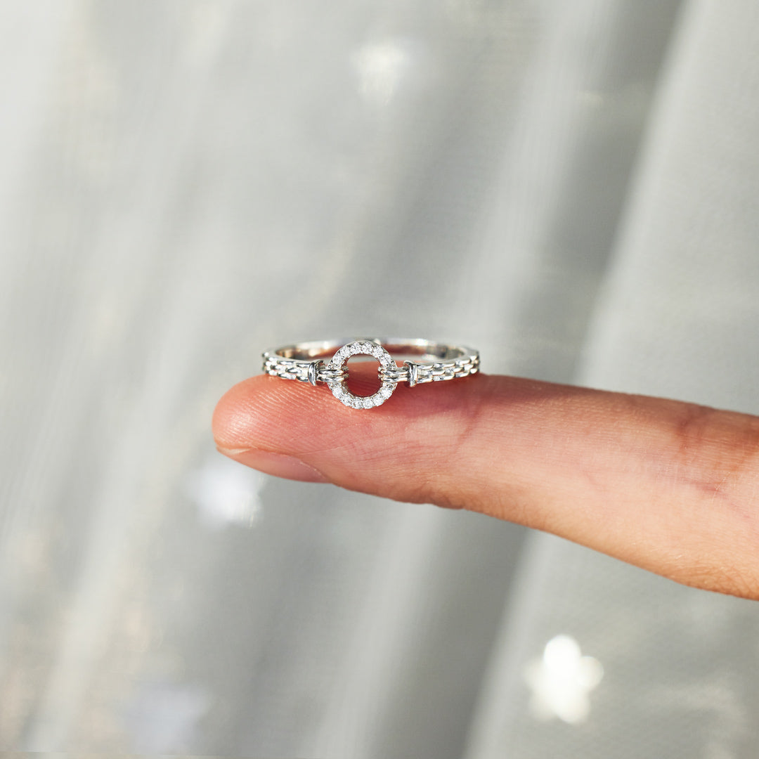 I Will Be With You Pavé Open Circle Ring