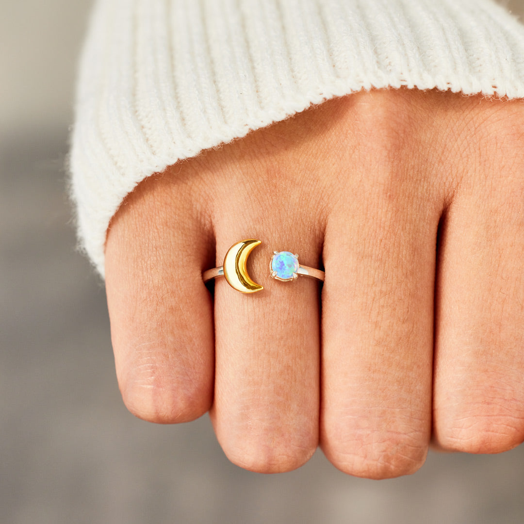 Love You To The Fullest Moon Opal Ring