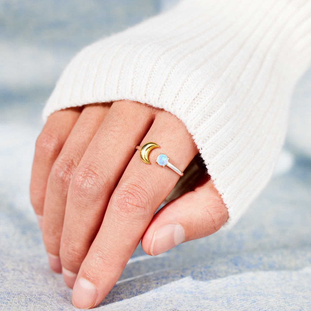Love You To The Fullest Moon Opal Ring