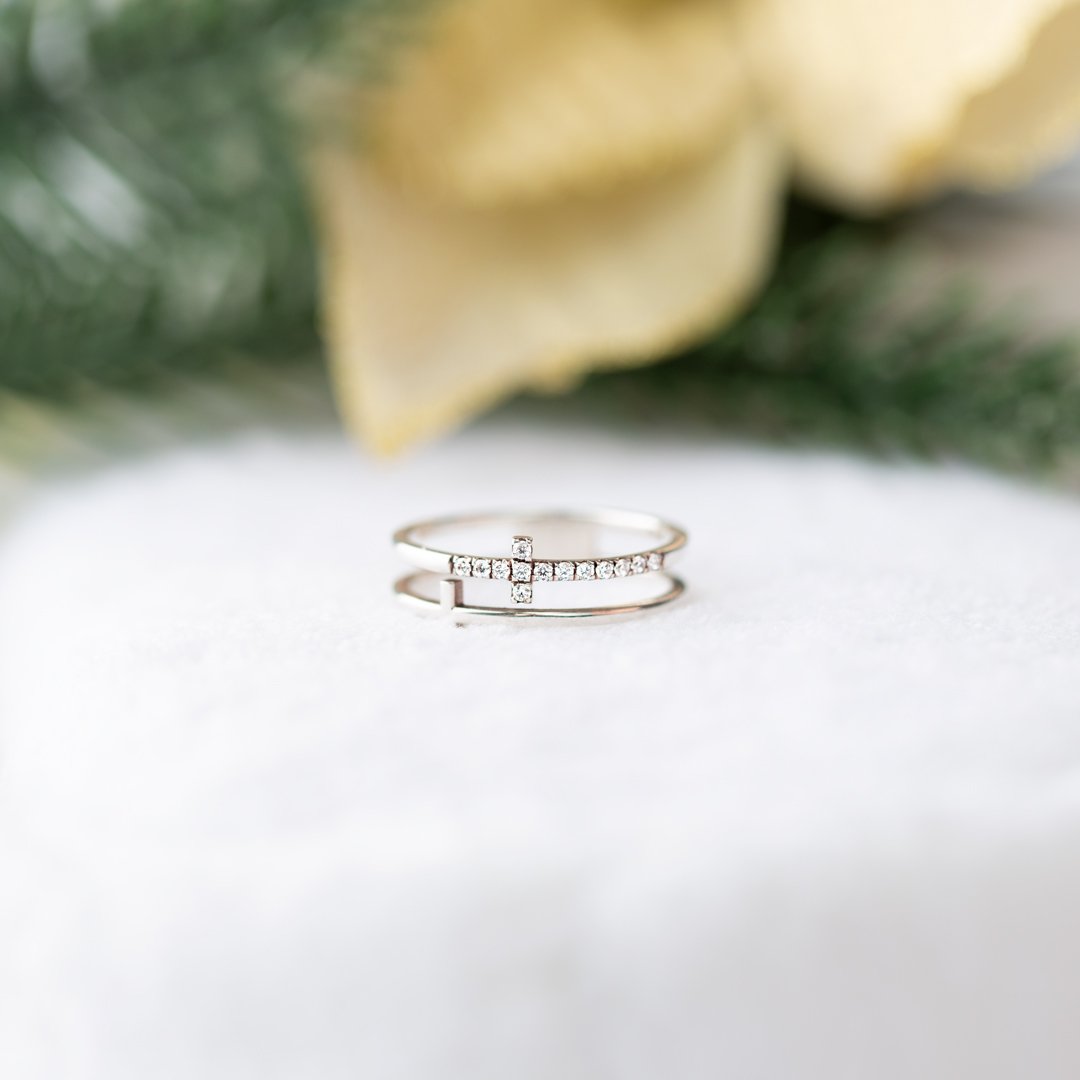 To My Daughter From Dad Double Cross Ring
