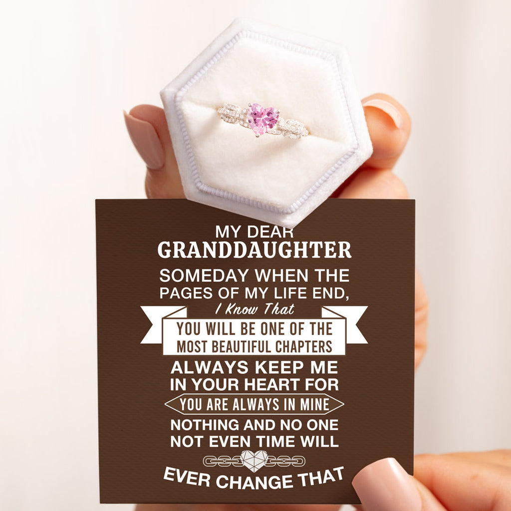 For Granddaughter Heart And Link Ring