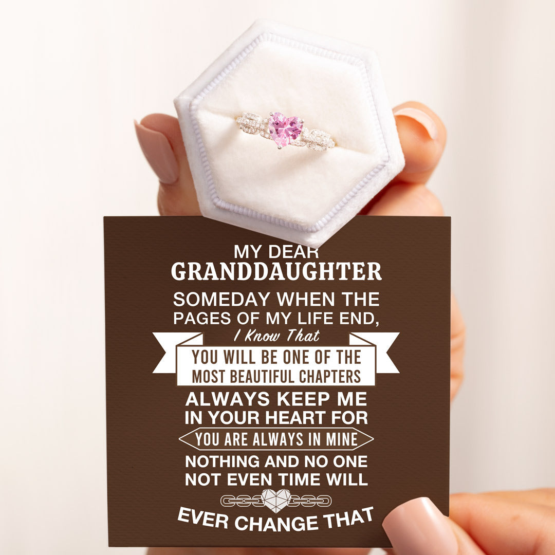For Granddaughter Heart And Link Ring