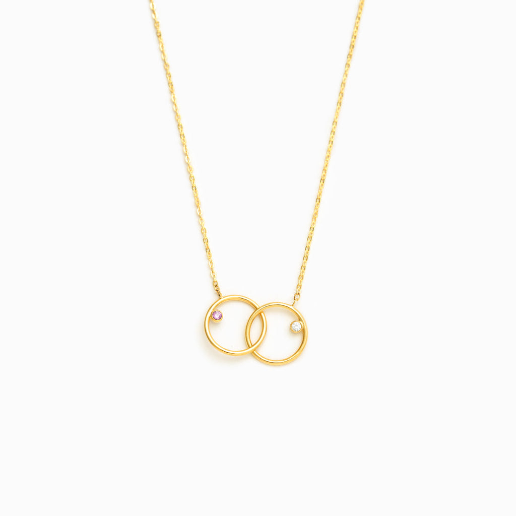 2 Birthstone Interlocking Necklace