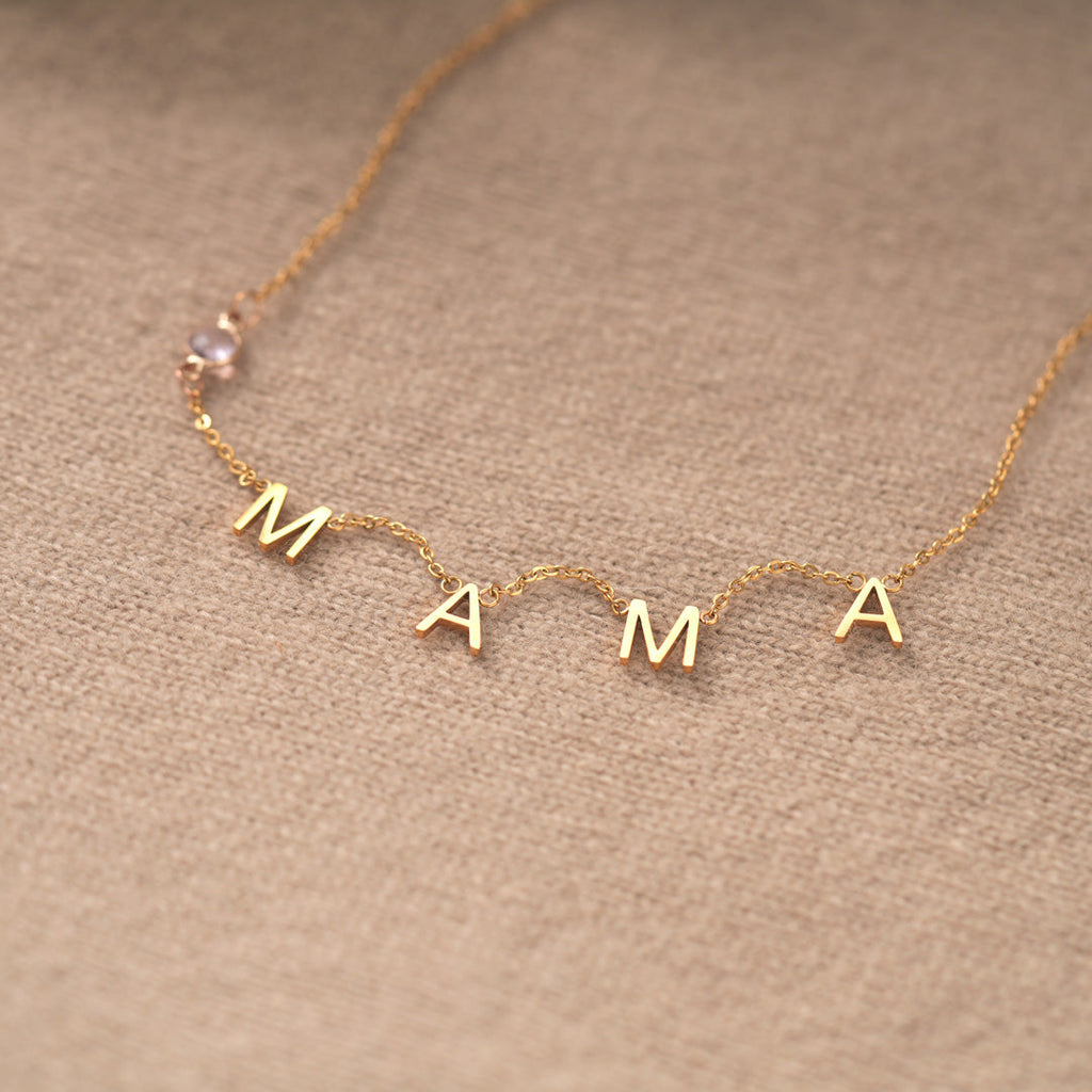 Mama Necklace With Birthstone-Gift For Mom-Mothers Day gift