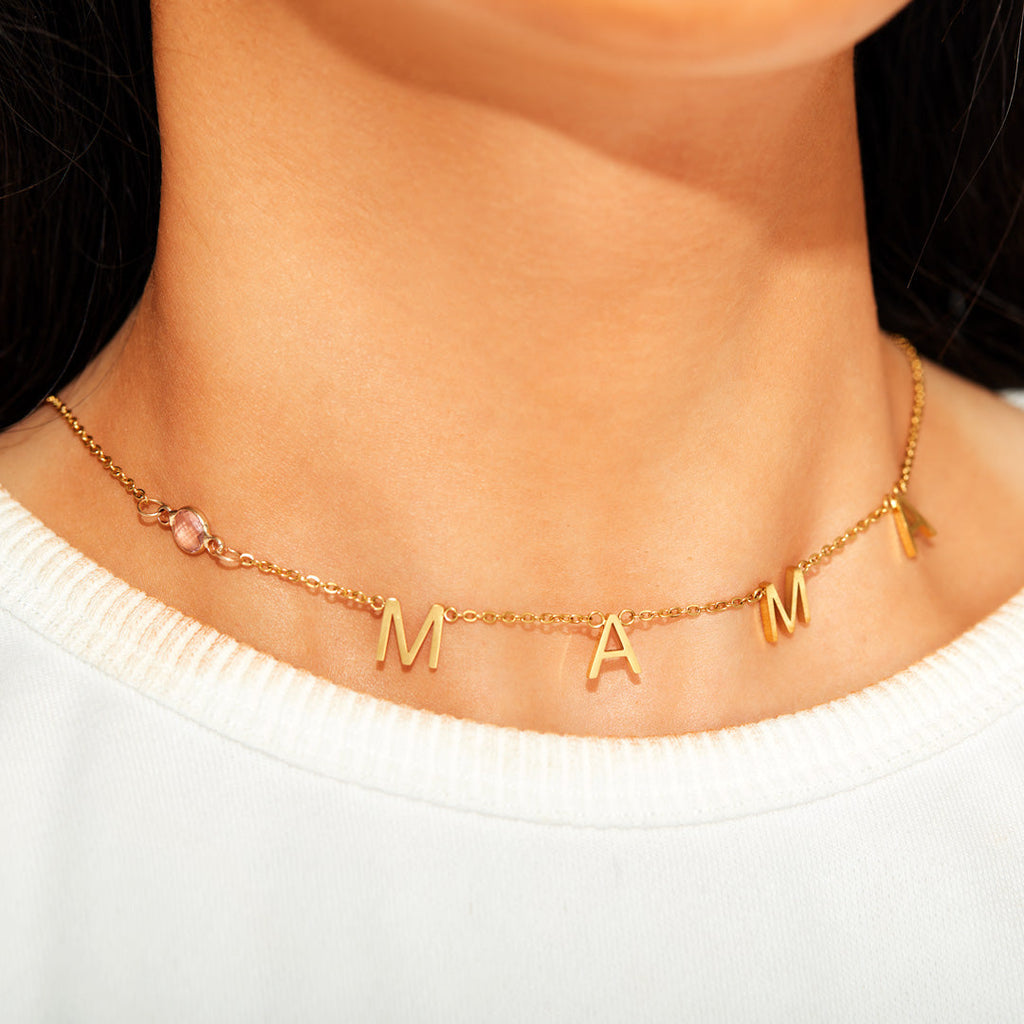 Mama Necklace With Birthstone-Gift For Mom-Mothers Day gift