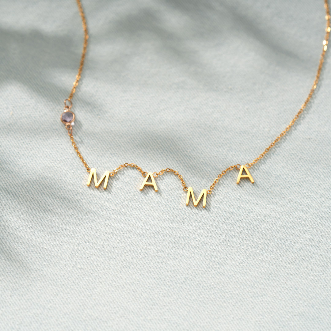 Mama Necklace With Birthstone-Gift For Mom-Mothers Day gift