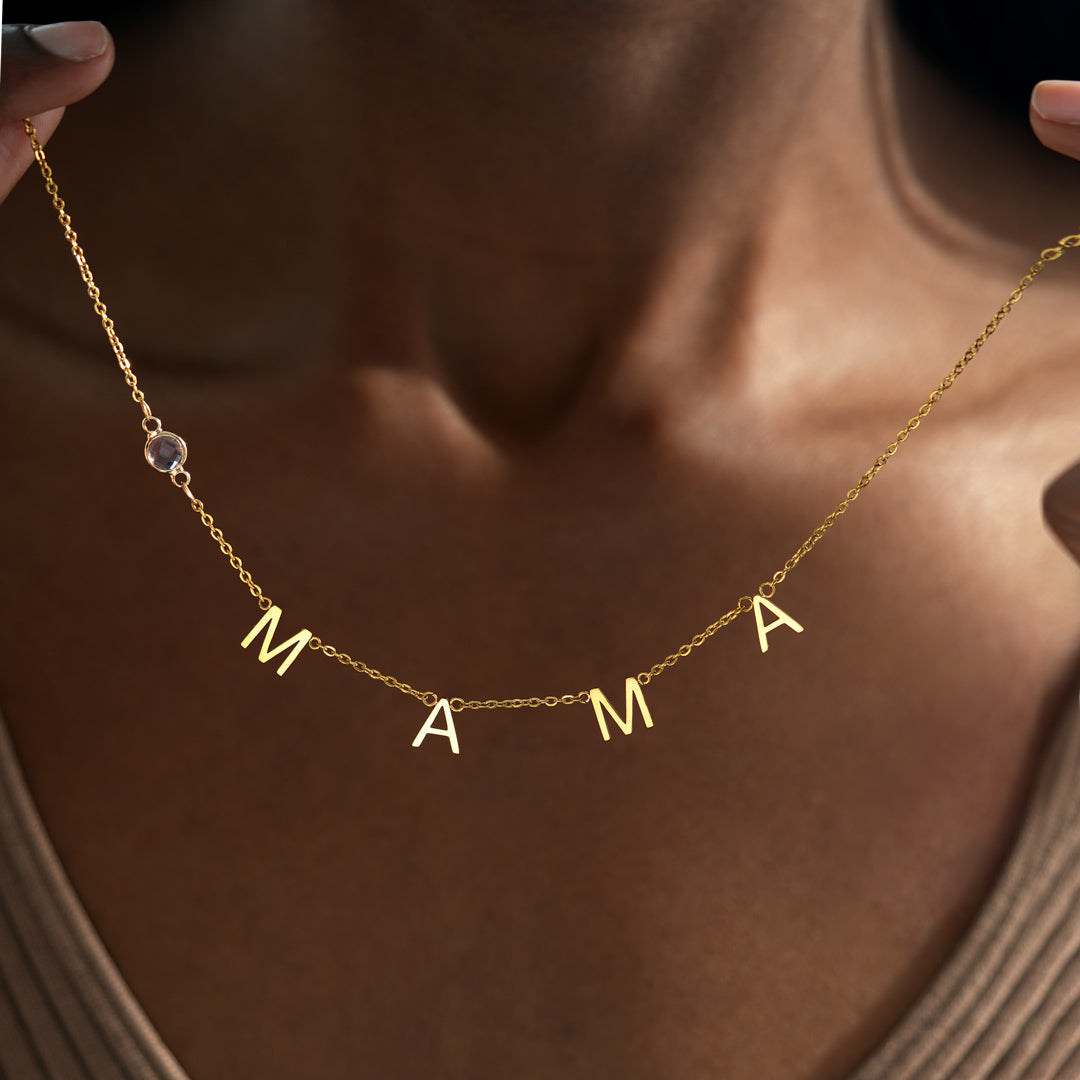 Mama Necklace With Birthstone-Gift For Mom-Mothers Day gift