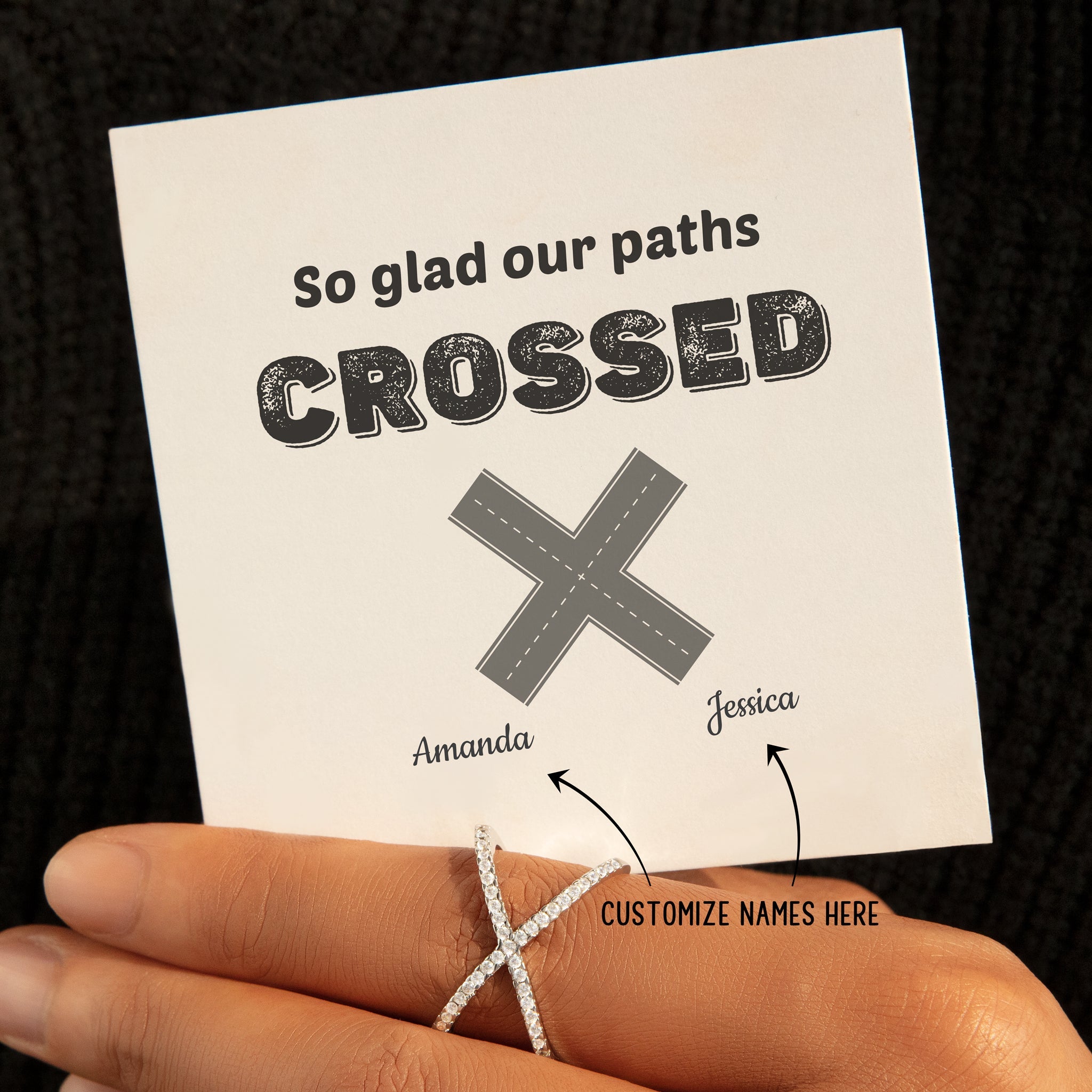 Personalized So Glad Our Paths Crossed X Ring
